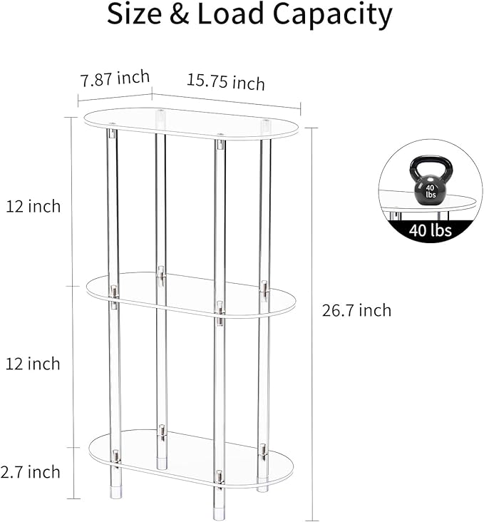 Clear Acrylic Narrow Side Table - Image 3