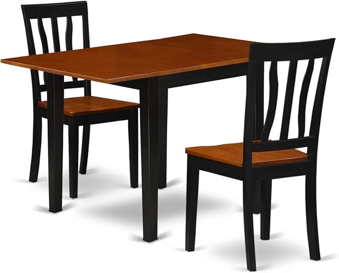 East West Furniture NDAN3-BCH-W 3 Piece Modern Dining Table Set Contains a by EastWestFurniture