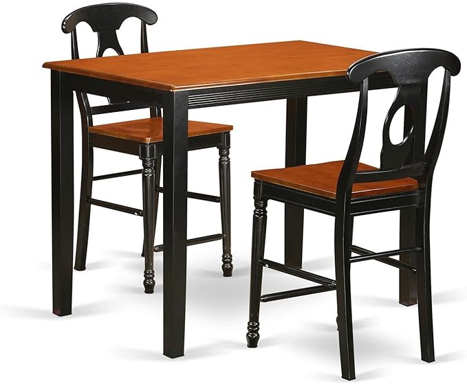 East West Furniture YAKE3-BLK-W 3 Piece Kitchen Counter Set by EastWestFurniture