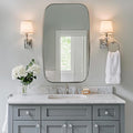 ANDY STAR Brushed Nickel Mirror, 30x48’’ Brushed Nickel Bathroom Oval Mirror by ANDYSTAR