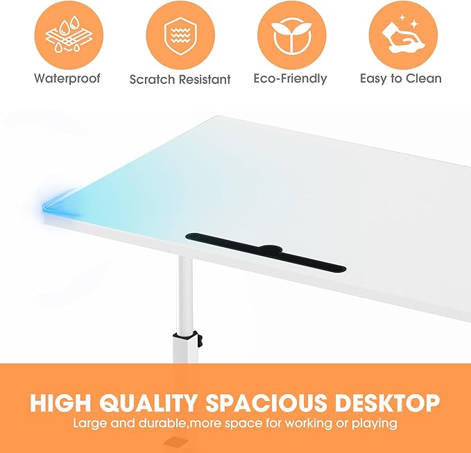 Klvied Small Standing Desk Adjustable Height, Mobile Table - Image 5
