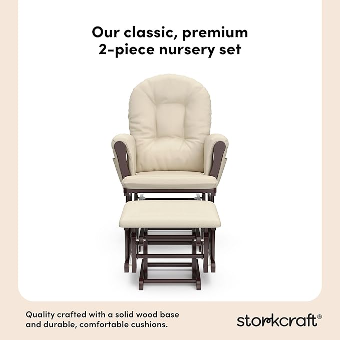 Storkcraft Premium Hoop Glider & Ottoman — GREENGUARD Gold Certified, Solid - Image 7