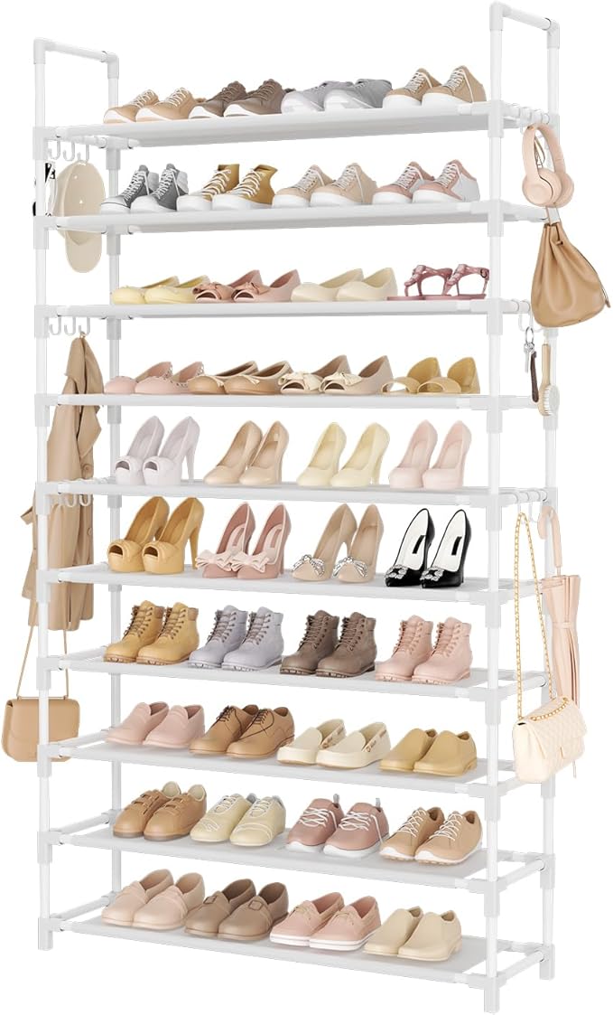 Tall Shoe Rack 10 Tier Shoe Organizer Large Shoe Shelf by LANTEFULforTidyingHouse