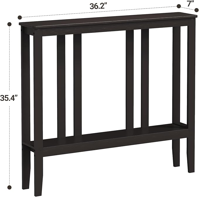 ELYKEN Console Tables for Entryway, 36.2" Long 2 Tier Hallway Table Behind Couch - Image 3