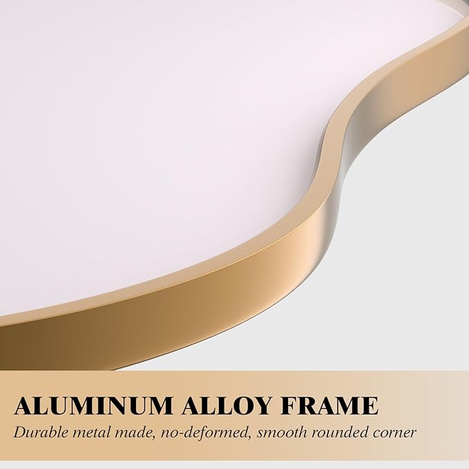 WEER Irregular Wall Mirror, 20x36 inch Gold Asymmetrical Mirror Wall Mounted - Image 3