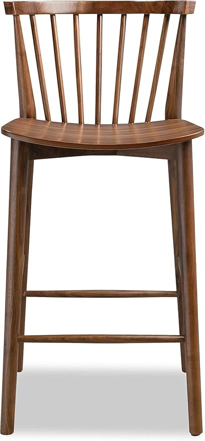POLY & BARK Ligna Counter Stool Walnut – Mid-Century Inspired Stool - Image 4