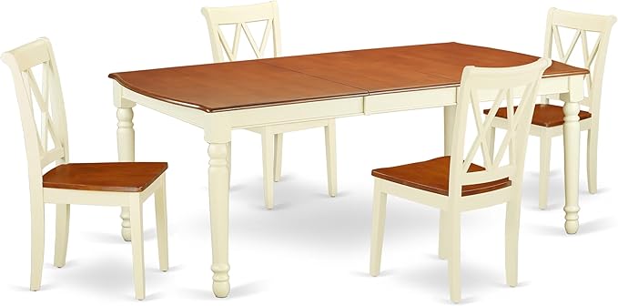 East West Furniture DOCL5-BMK-W 5 Piece Dining Set Includes a Rectangle Dining by EastWestFurniture