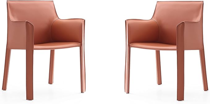 Manhattan Comfort Vogue Modern Faux Leather Dining Chairs, Metal Frame by ManhattanComfort