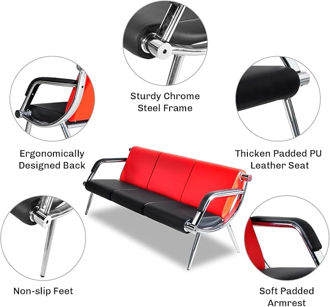 wonline 3 Seat Waiting Room Chair - Image 5