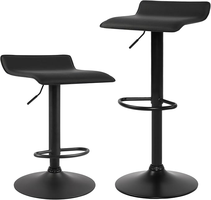 NOBPEINT Contemporary Chrome Air Lift Adjustable Swivel Bar Stool by NOBPEINT