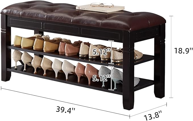 Shoe Storage Bench, Entryway Shoe Rack - Image 3