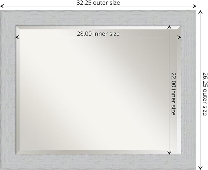 Amanti Art White Bathroom Mirror - Image 4
