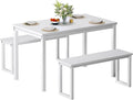 Soges Industrial Style White Dining Table Set by soges