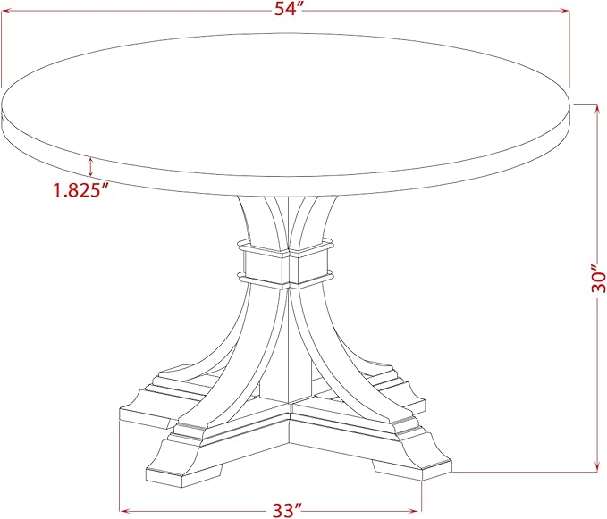 I7MZ5-50N-04 5-Pc Dining Room Set Includes a Pedestal Round Table and 4 Light - Image 15