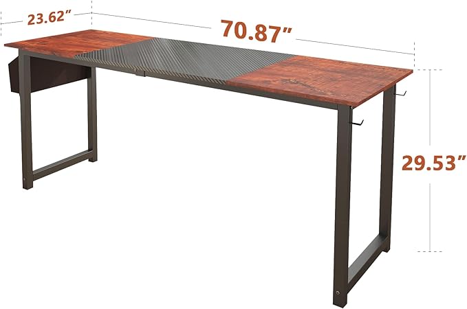 Decoholic 71Inch Home Office Computer Two-Color Panel Desk - Image 3