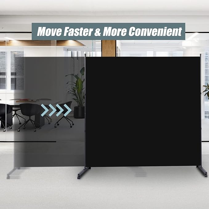 Room Divider Single Panel Privacy Screen W/Wheels, Upgrade Fabric Wall Divider - Image 4