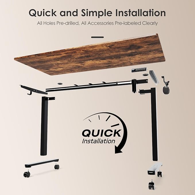 Monomi Electric Height Adjustable Standing Desk, 48x24 Inches Ergonomic Home - Image 4