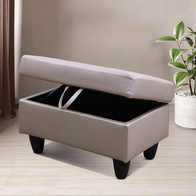 Latte L-Shaped 3-Piece Faux Leather Sofa - Image 7
