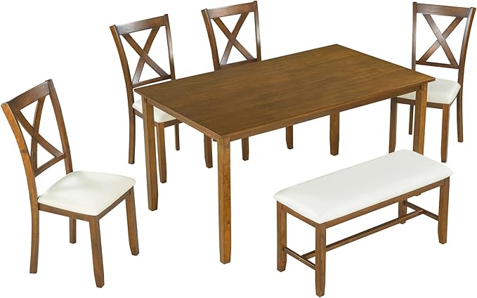 SogesPower 6-Piece Kitchen Dining Table Set - Image 7