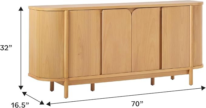 Walker Edison Ezra 70" Curved Sideboard Cabinet - Image 3