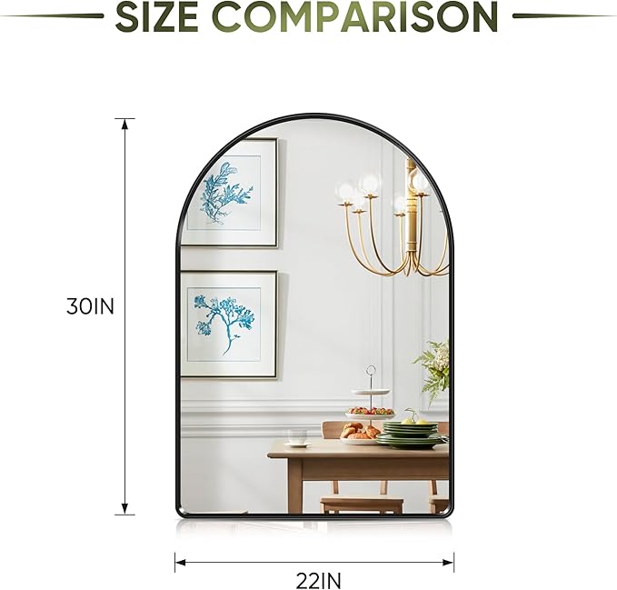 Suidia 22" x 30" Bathroom Mirror, Bathroom Vanity Mirror Metal Framed, - Image 3