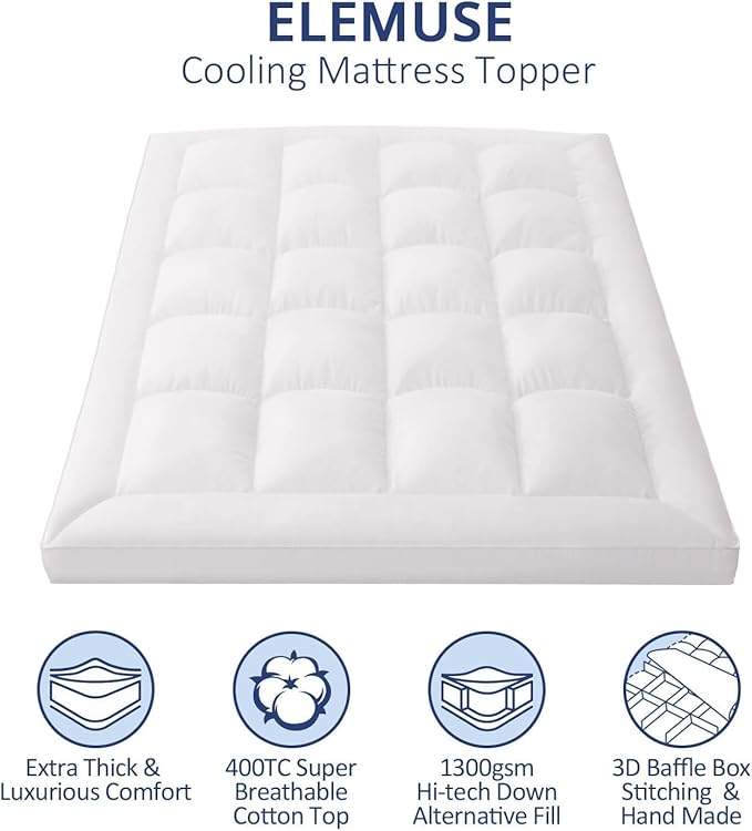 ELEMUSE 1300 GSM Overfilled Mattress Topper Queen - Image 2