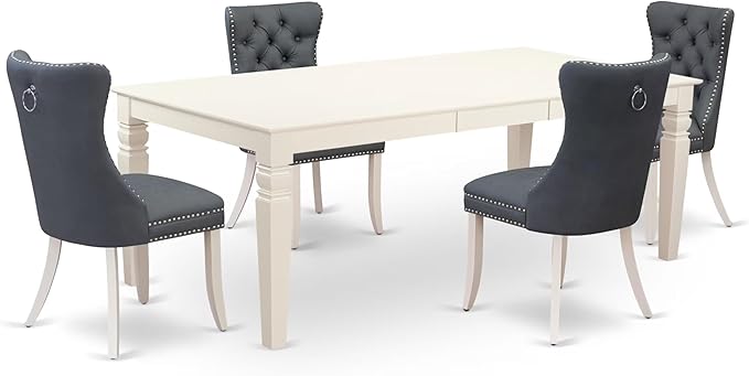 East West Furniture LGDA5-LWH-13 5 Piece Kitchen Set Includes a Rectangle by EastWestFurniture