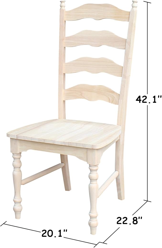 IC International Concepts Set of 2 Maine LadderBack Chairs - Image 8