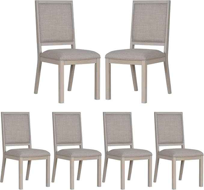 COLAMY Wood Dining Chairs Set of 6, Mid Century Modern Upholstered Kitchen - Image 9