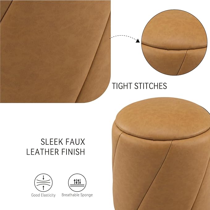 Get Set Style Modern Round Ottoman - Image 4