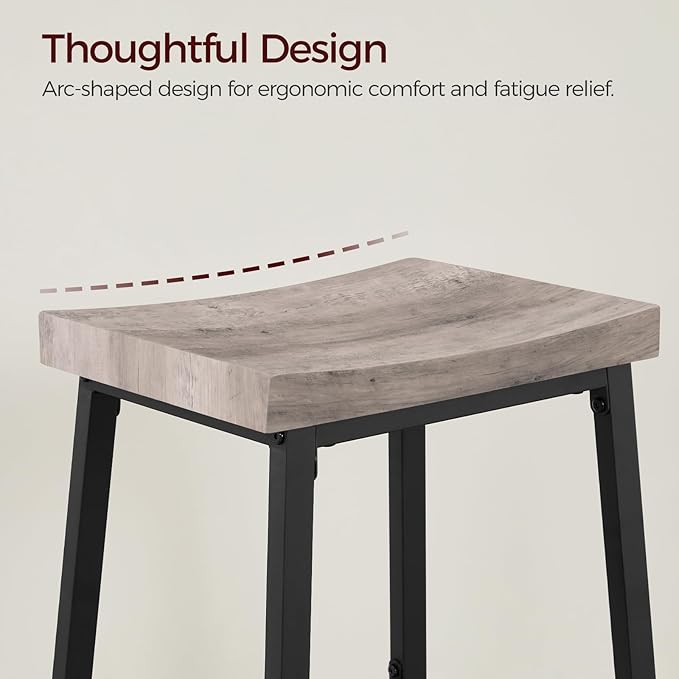 Bar Stools, Counter Height Bar Stools Set of 2, 23.7 Inch Saddle Stools - Image 4