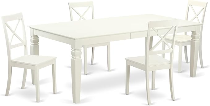 East West Furniture LGBO5-LWH-W 5 Piece Modern Dining Table Set Includes a by EastWestFurniture