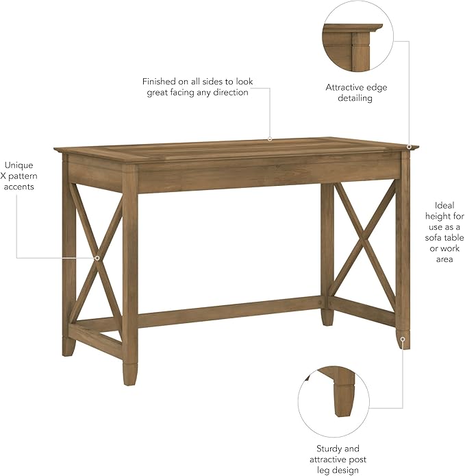 Bush Furniture Key West 48W Writing Desk in Reclaimed Pine - Image 5