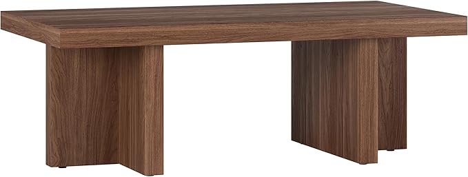 Henn&Hart 44" Rectangular Low-Profile Wood Coffee Table by HennHart
