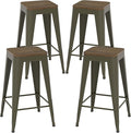 26 inch Backless Bar Stools Set of 4, Indoor Metal Bar Stools by Vinahomar