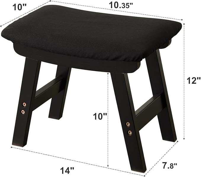 Foot Stool, Bamboo Small Sofa Foot Rest Under Desk, Extra Seating - Image 2