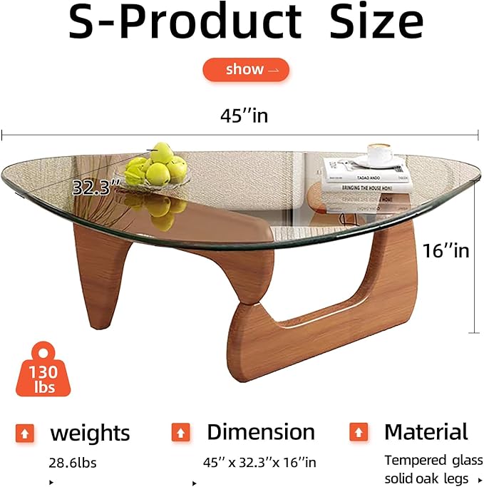 Modern Glass Coffee Table for Living Room, Mid Century Coffee Table Stylish - Image 2