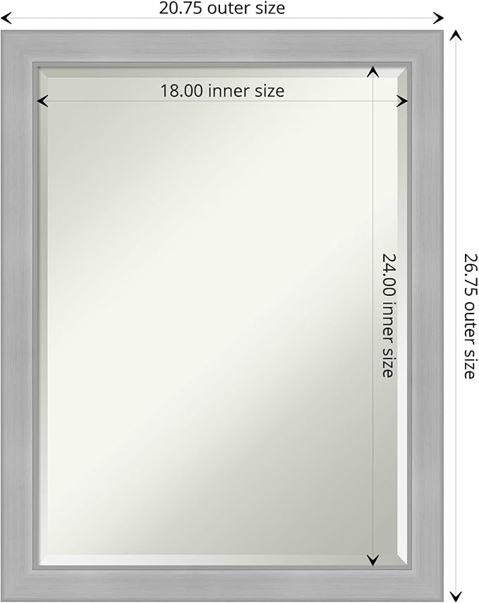 Amanti Art Silver Bathroom Mirror - Image 4