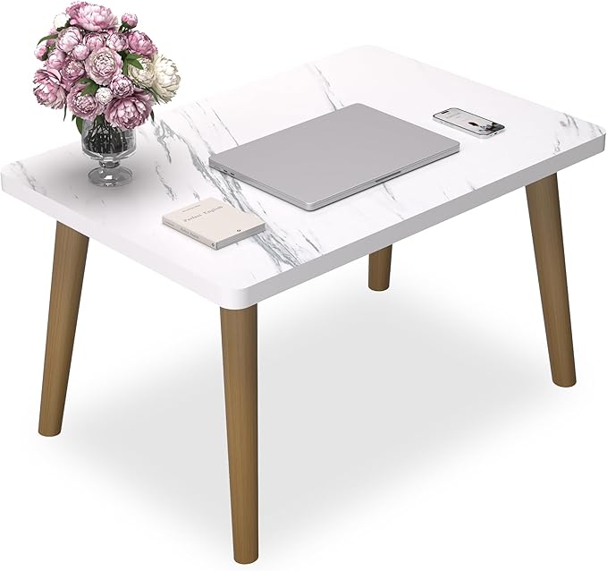 Small Coffee Table for Small Space, Low Table, Floor Table Desk for Sitting on by FAMIDGE