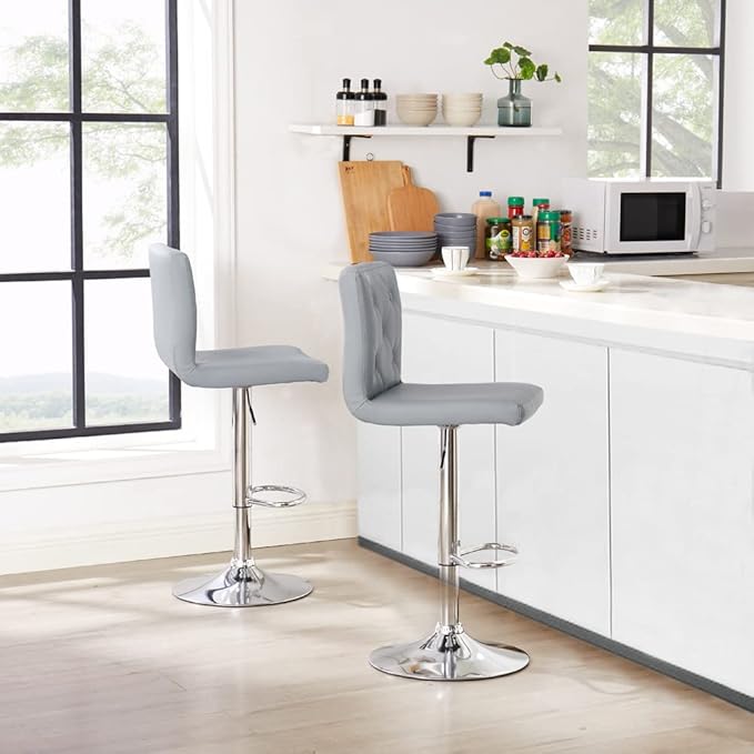 VECELO Adjustable Bar Stools Set of 2, Bar Height Stools - Image 6