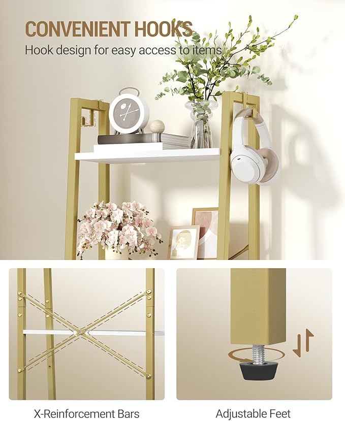 Ladder Shelf, Bookshelf Bookcase, Freestanding Corner Storage Shelve - Image 4