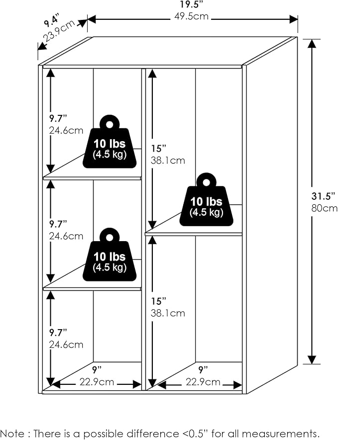 Furinno Luder 5-Cube Open Shelf Bookcase, Amber Pine - Image 3
