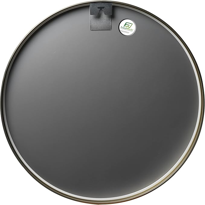 FrameWorks 20" Deluxe Contemporary Brass Gold Circular Aluminum Mirror - Image 2