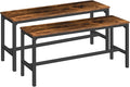 HOOBRO Dining Benches, Pair of 2 Industrial Kitchen Table Benches, Wooden by HOOBRO