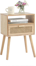 MaxSmeo Modern Nightstand Rattan Side End Table by MaxSmeo