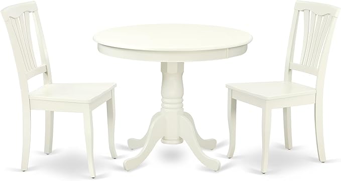 East West Furniture ANAV3-LWH-W 3 Piece Dining Table Set by EastWestFurniture