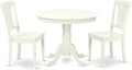 East West Furniture ANAV3-LWH-W 3 Piece Dining Table Set by EastWestFurniture