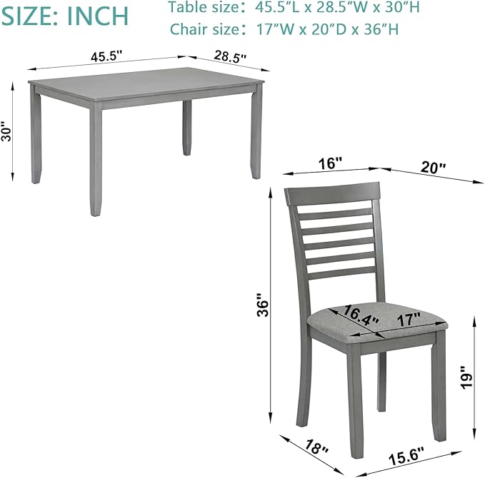 KEIKI 5-Piece Standard Height Dining Table Set - Image 3