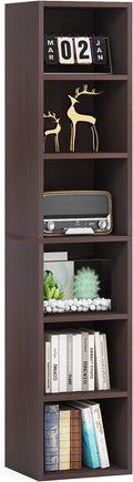 LITTLE TREE 70.9 Inch Tall Narrow Bookcase, Corner Bookshelf 6 Tier Cube by LITTLETREE