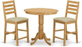 East West Furniture JACF3-OAK-C 3 Piece Kitchen Counter Height Dining Table Set by EastWestFurniture